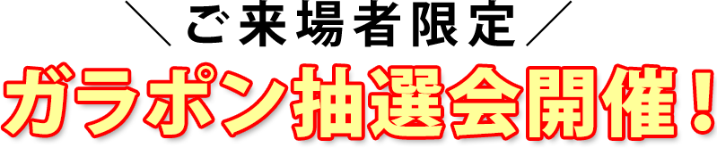 ご来場者限定！ガラポン抽選会開催！